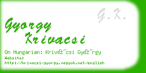 gyorgy krivacsi business card